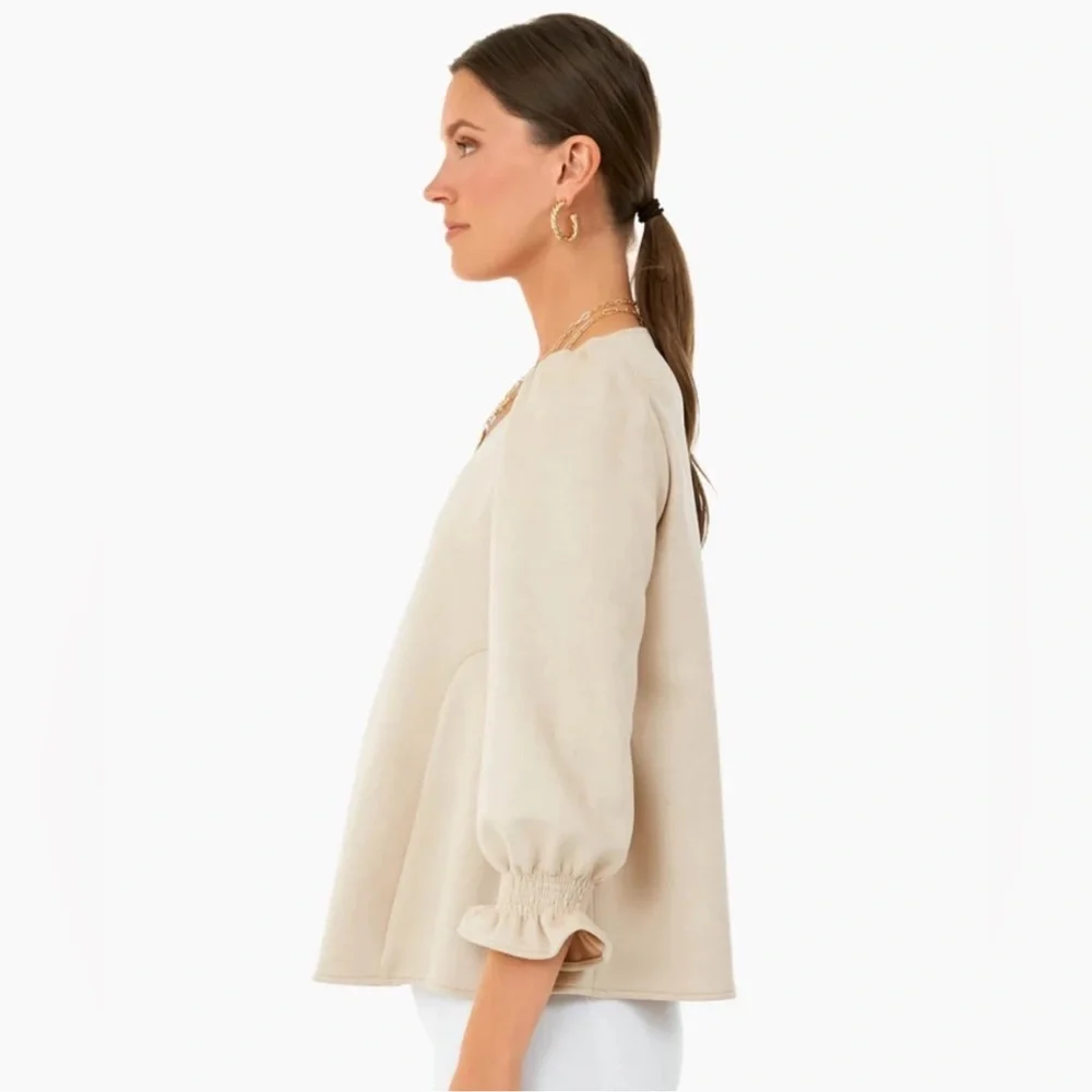 Tuckernuck Bone Suede Easton Blouse Sz‎ S